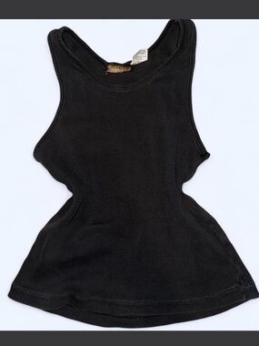 Black Ribbed Tank Top - Women's Racerback